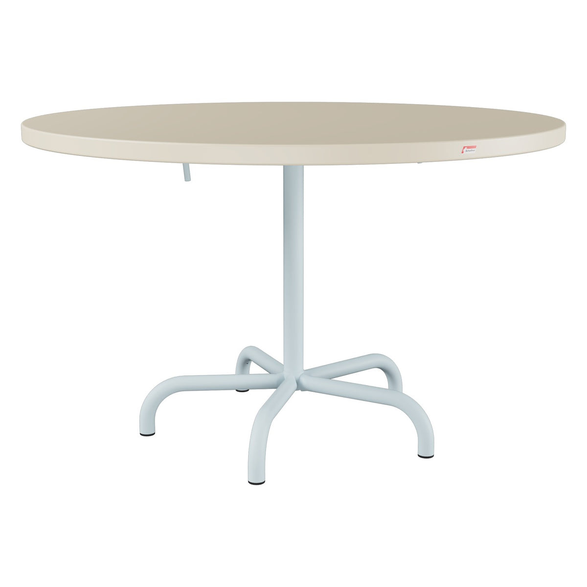 Schaffner Säntis Table repas rabattable Ø117cm – Sable Pastel 15 / Bleu Pastel 51