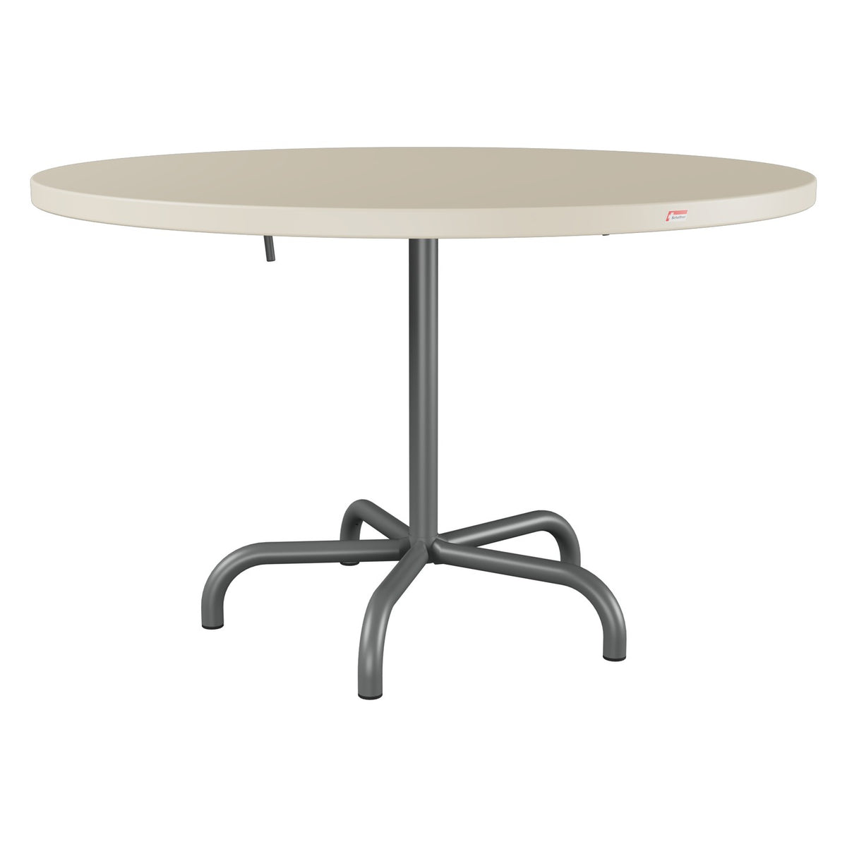 Schaffner Säntis Table repas rabattable Ø117cm – Sable Pastel 15 / Graphite 73