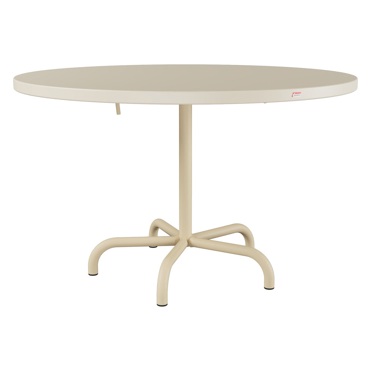 Schaffner Säntis Table repas rabattable Ø117cm – Sable Pastel 15 / Marron Pastel 83