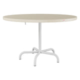 Schaffner Säntis Table repas rabattable Ø117cm – Sable Pastel 15 / Blanc 90