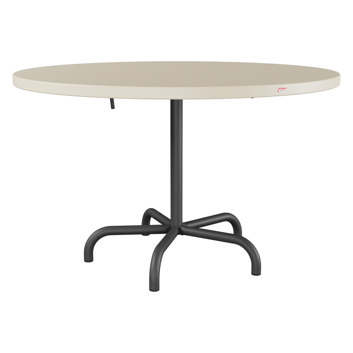 Schaffner Säntis Table repas rabattable Ø117cm – Sable Pastel 15 / Noir 91