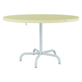 Schaffner Säntis Table repas rabattable Ø117cm – Jaune Buis 18 / Bleu Pastel 51