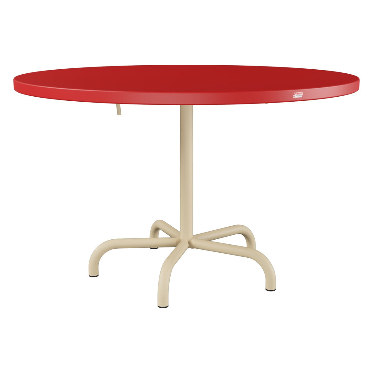 Schaffner Säntis Table repas rabattable Ø117cm – Rouge 30 / Marron Pastel 83