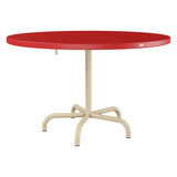 Schaffner Säntis Table repas rabattable Ø117cm – Rouge 30 / Marron Pastel 83