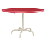 Schaffner Säntis Table repas rabattable Ø117cm – Rouge Érable 33 / Sable Pastel 15