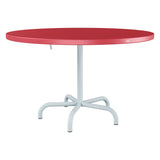 Schaffner Säntis Table repas rabattable Ø117cm – Rouge Érable 33 / Bleu Pastel 51