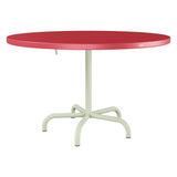 Schaffner Säntis Table repas rabattable Ø117cm – Rouge Érable 33 / Vert Pastel 64