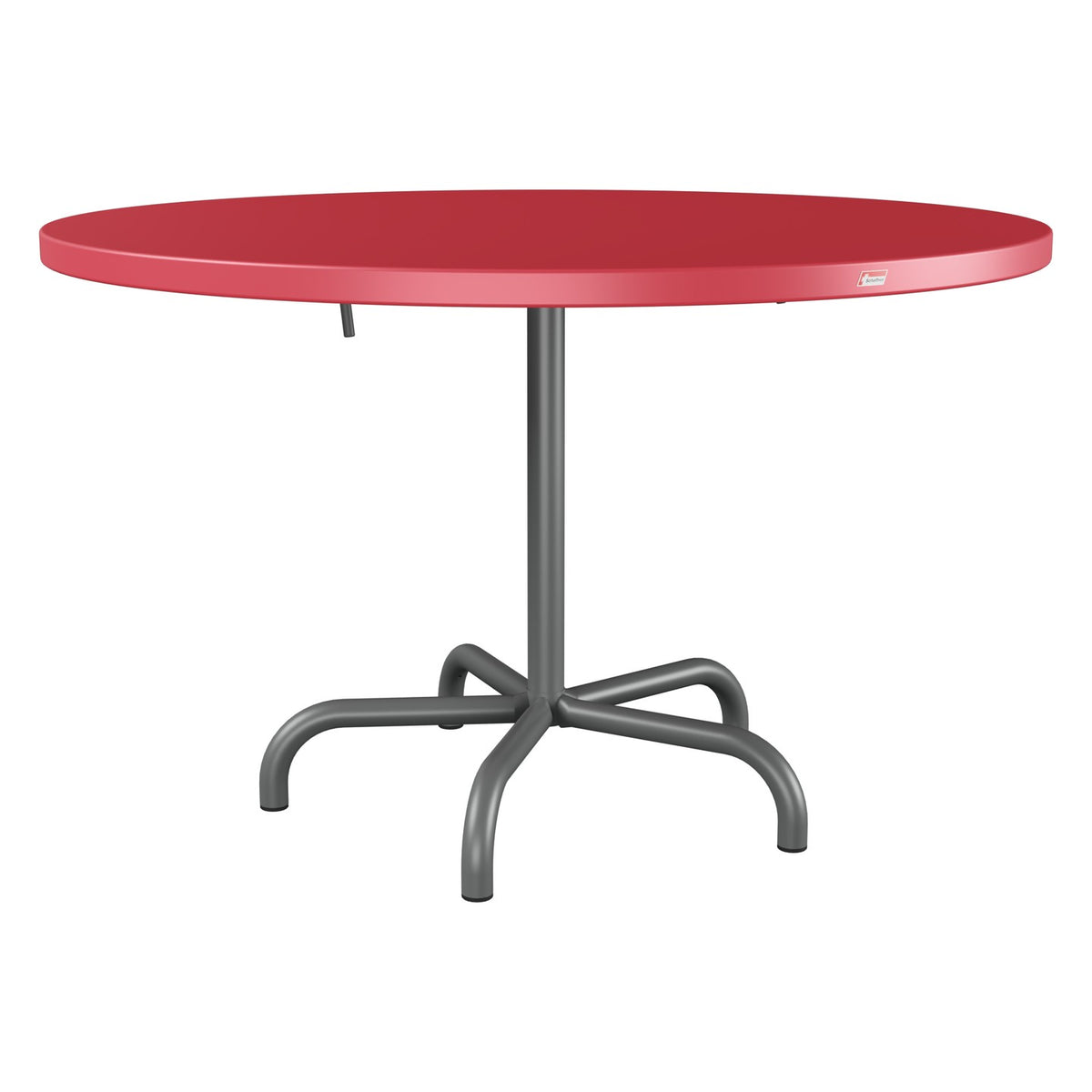 Schaffner Säntis Table repas rabattable Ø117cm – Rouge Érable 33 / Graphite 73
