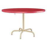 Schaffner Säntis Table repas rabattable Ø117cm – Rouge Érable 33 / Marron Pastel 83
