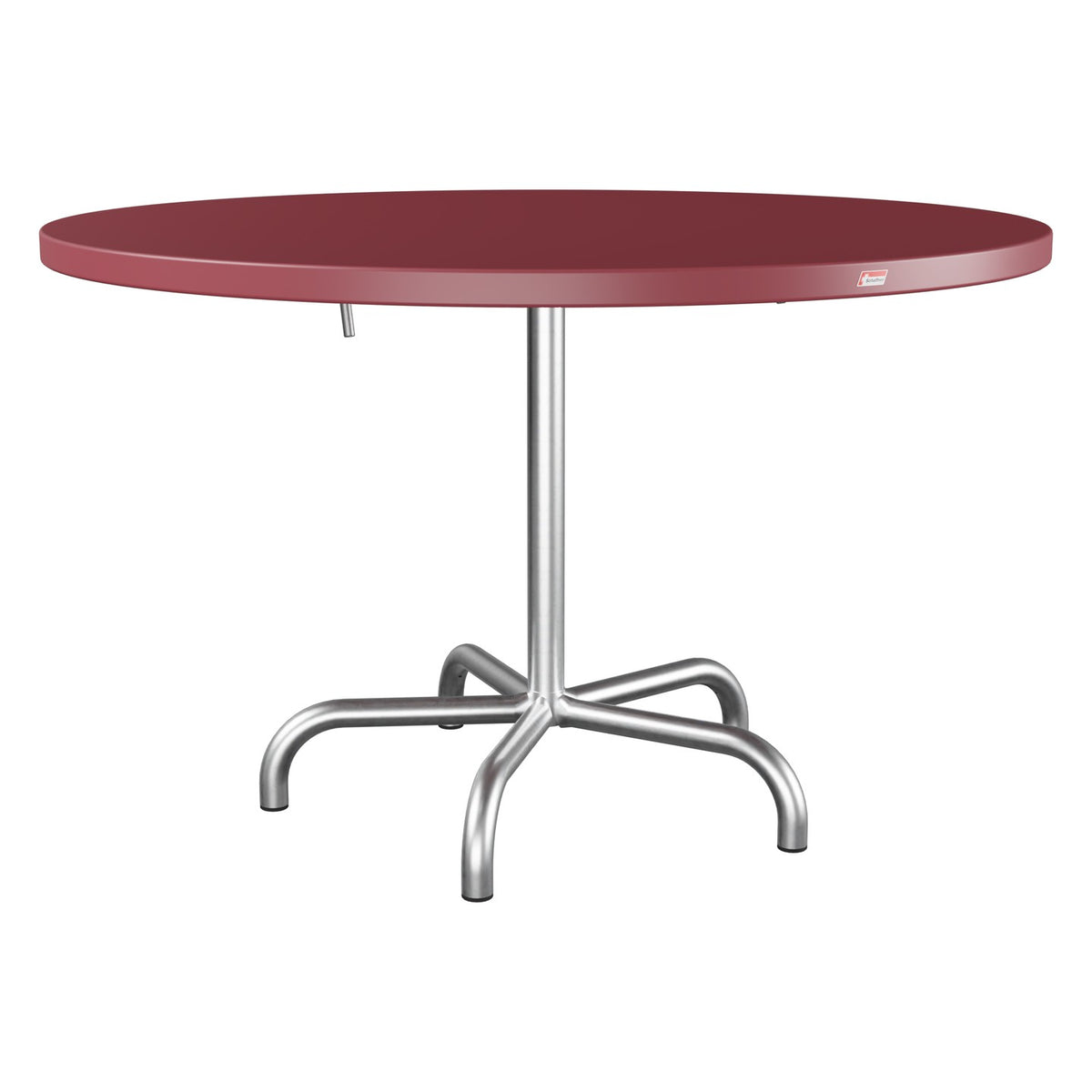 Schaffner Säntis Table repas rabattable Ø117cm – Bordeaux 38 / Galvanisé à chaud 02