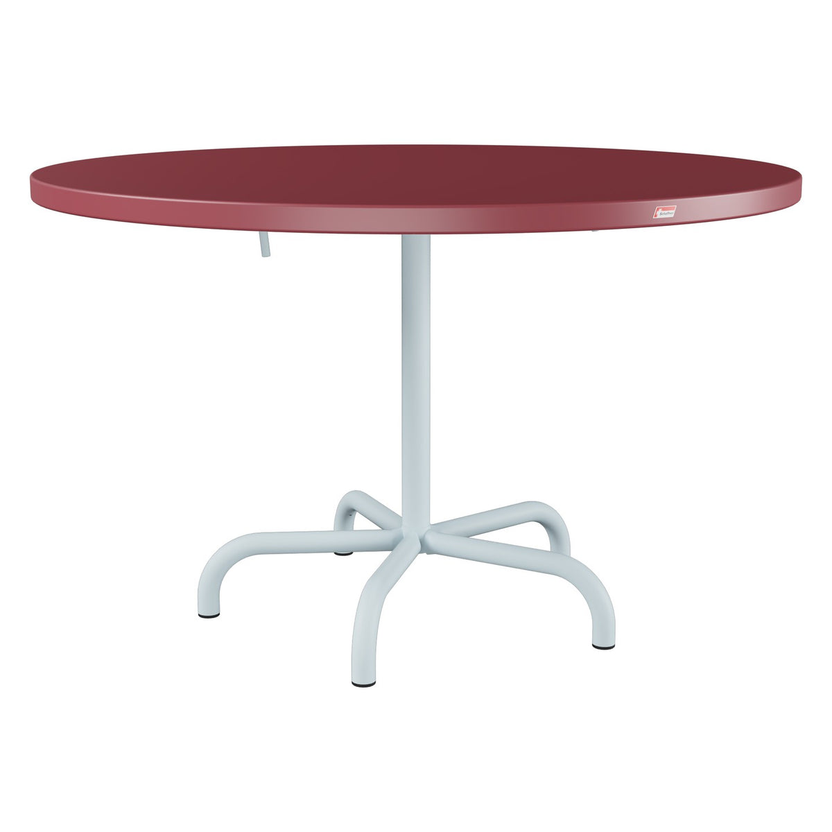 Schaffner Säntis Table repas rabattable Ø117cm – Bordeaux 38 / Bleu Pastel 51