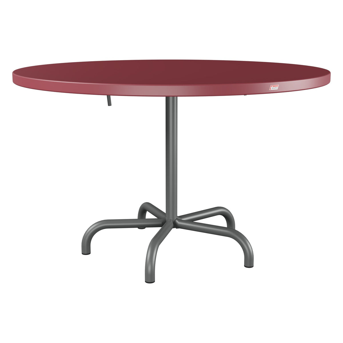 Schaffner Säntis Table repas rabattable Ø117cm – Bordeaux 38 / Graphite 73