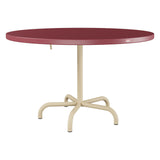 Schaffner Säntis Table repas rabattable Ø117cm – Bordeaux 38 / Marron Pastel 83