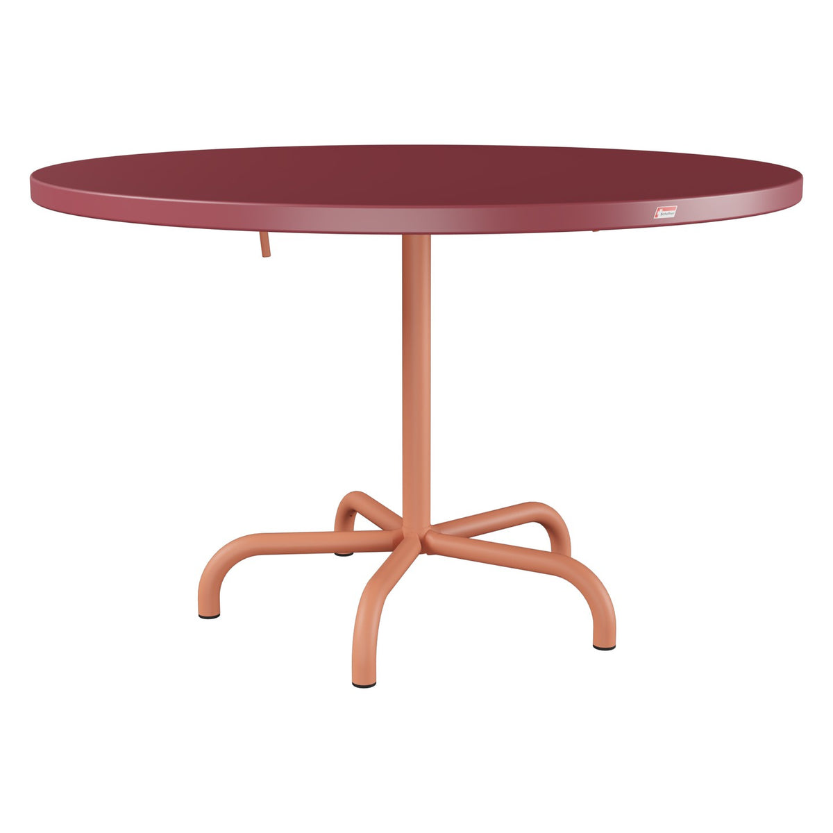 Schaffner Säntis Table repas rabattable Ø117cm – Bordeaux 38 / Terracotta 84