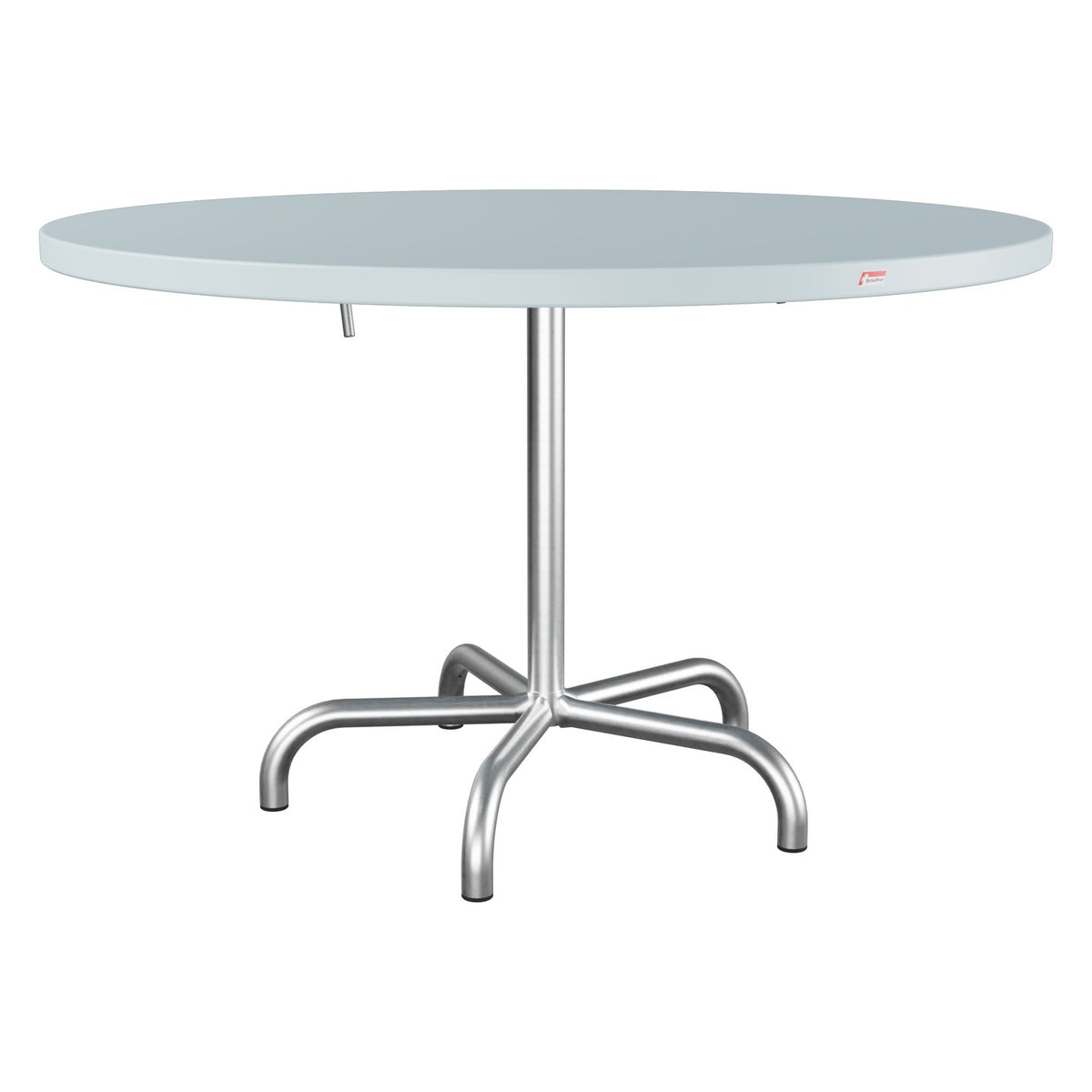 Schaffner Säntis Table repas rabattable Ø117cm – Bleu Pastel 51 / Galvanisé à chaud 02