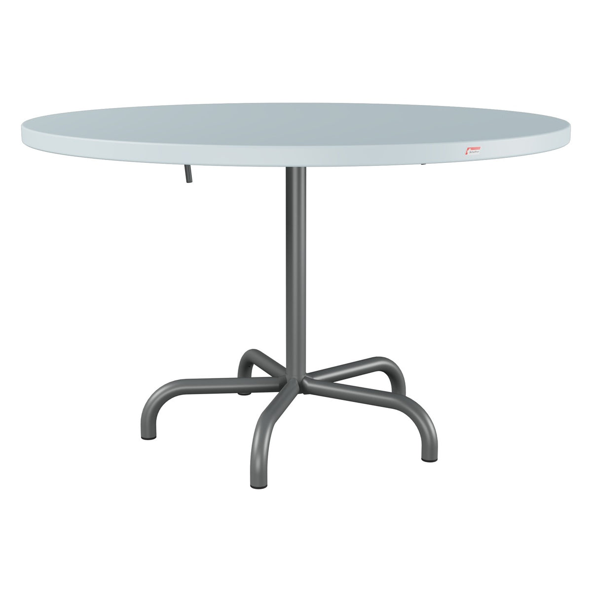 Schaffner Säntis Table repas rabattable Ø117cm – Bleu Pastel 51 / Graphite 73