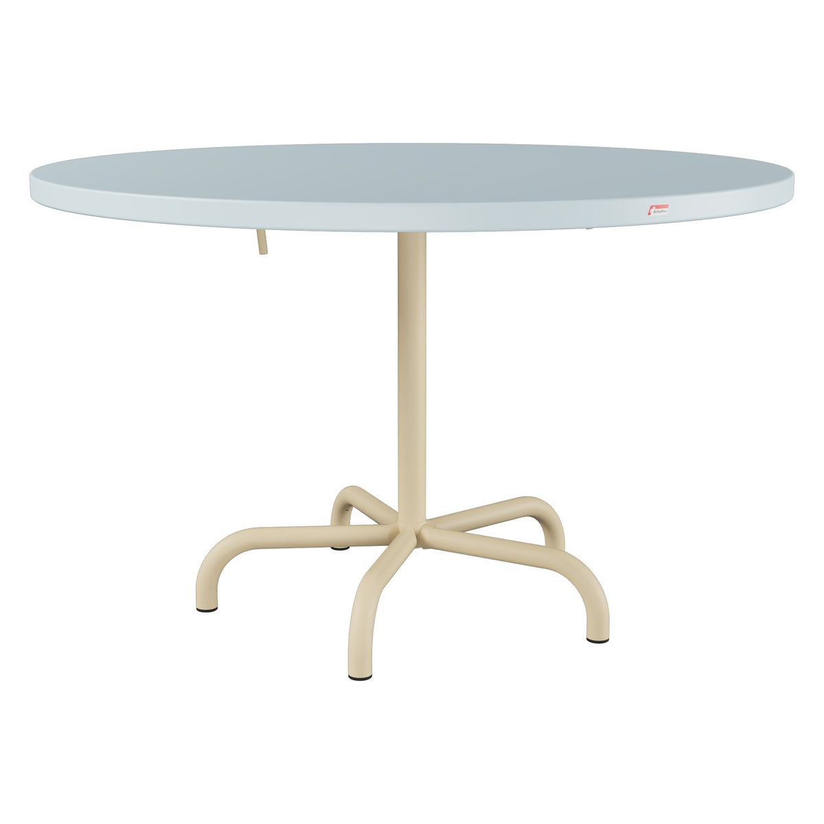 Schaffner Säntis Table repas rabattable Ø117cm – Bleu Pastel 51 / Marron Pastel 83