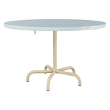 Schaffner Säntis Table repas rabattable Ø117cm – Bleu Pastel 51 / Marron Pastel 83
