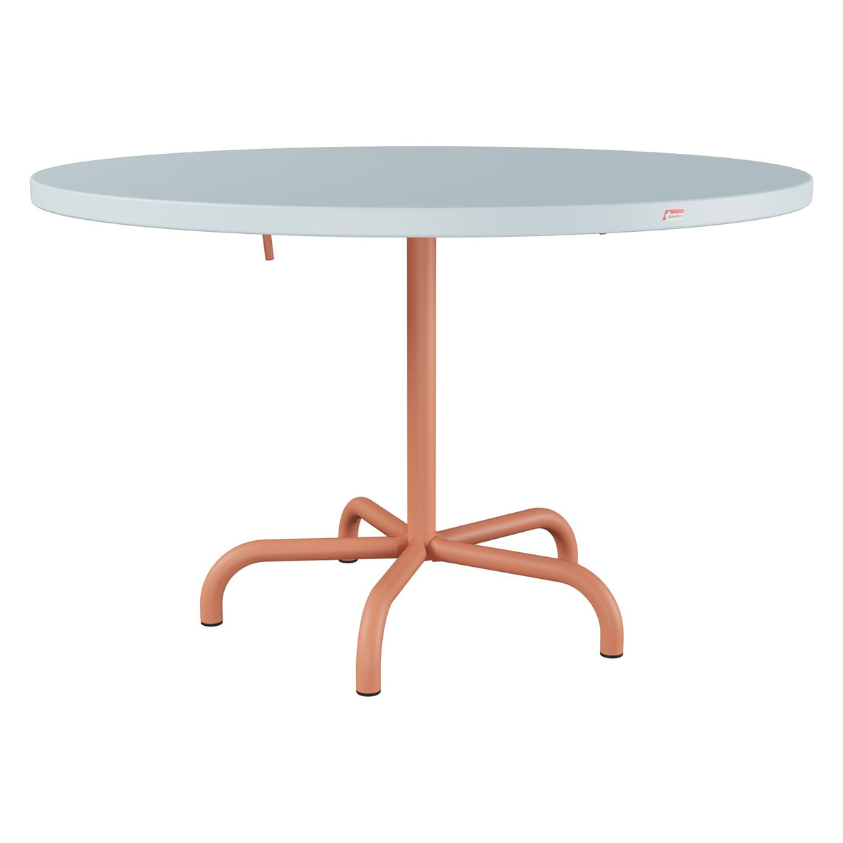 Schaffner Säntis Table repas rabattable Ø117cm – Bleu Pastel 51 / Terracotta 84