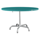 Schaffner Säntis Table repas rabattable Ø117cm – Bleu Kali 56 / Galvanisé à chaud 02