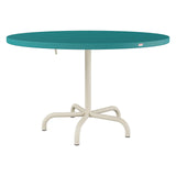 Schaffner Säntis Table repas rabattable Ø117cm – Bleu Kali 56 / Sable Pastel 15