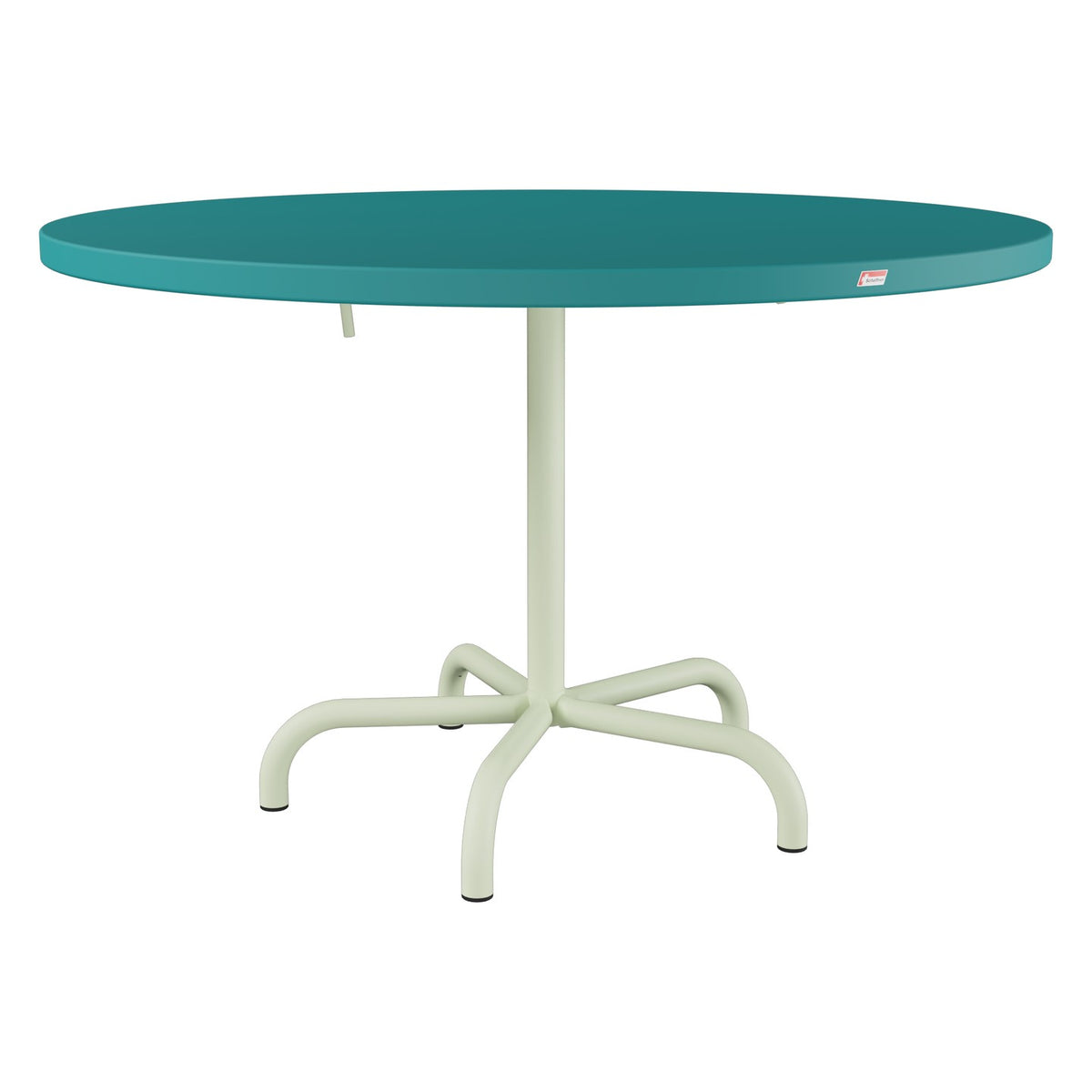 Schaffner Säntis Table repas rabattable Ø117cm – Bleu Kali 56 / Vert Pastel 64