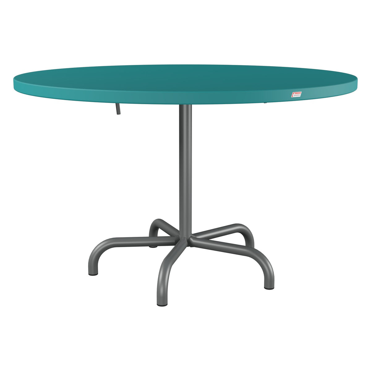 Schaffner Säntis Table repas rabattable Ø117cm – Bleu Kali 56 / Graphite 73