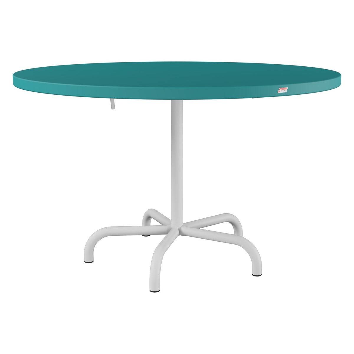 Schaffner Säntis Table repas rabattable Ø117cm – Bleu Kali 56 / Gris Argent 78