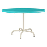 Schaffner Säntis Table repas rabattable Ø117cm – Turquoise 58 / Sable Pastel 15