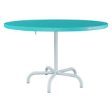 Schaffner Säntis Table repas rabattable Ø117cm – Turquoise 58 / Bleu Pastel 51