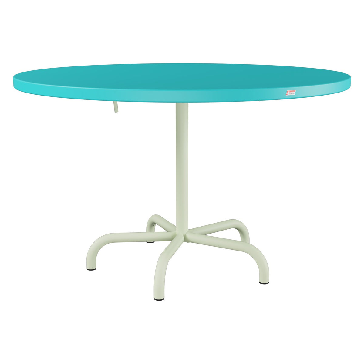 Schaffner Säntis Table repas rabattable Ø117cm – Turquoise 58 / Vert Pastel 64