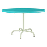 Schaffner Säntis Table repas rabattable Ø117cm – Turquoise 58 / Vert Pastel 64