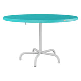 Schaffner Säntis Table repas rabattable Ø117cm – Turquoise 58 / Gris Argent 78