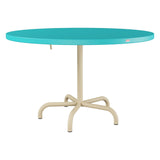Schaffner Säntis Table repas rabattable Ø117cm – Turquoise 58 / Marron Pastel 83