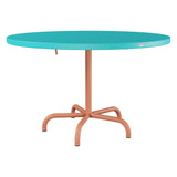 Schaffner Säntis Table repas rabattable Ø117cm – Turquoise 58 / Terracotta 84