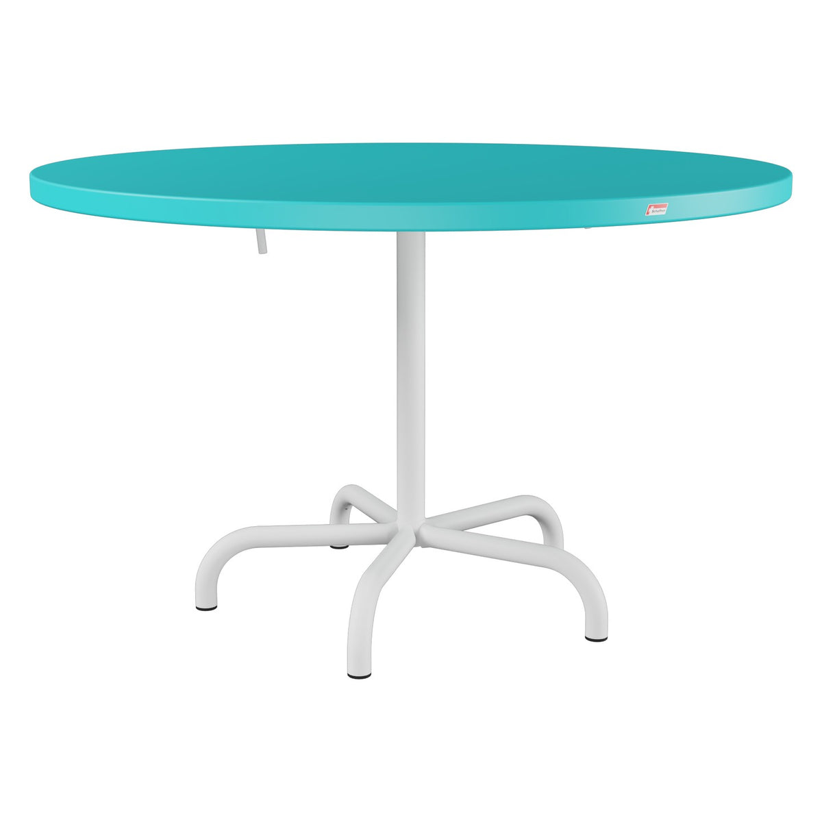 Schaffner Säntis Table repas rabattable Ø117cm – Turquoise 58 / Blanc 90