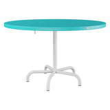 Schaffner Säntis Table repas rabattable Ø117cm – Turquoise 58 / Blanc 90