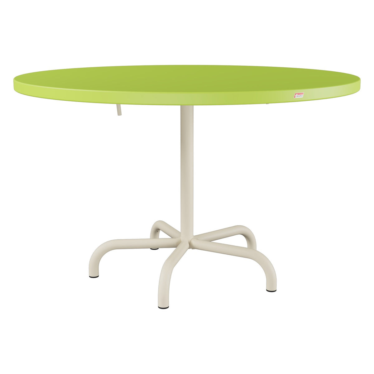 Schaffner Säntis Table repas rabattable Ø117cm – Vert clair 63 / Sable Pastel 15