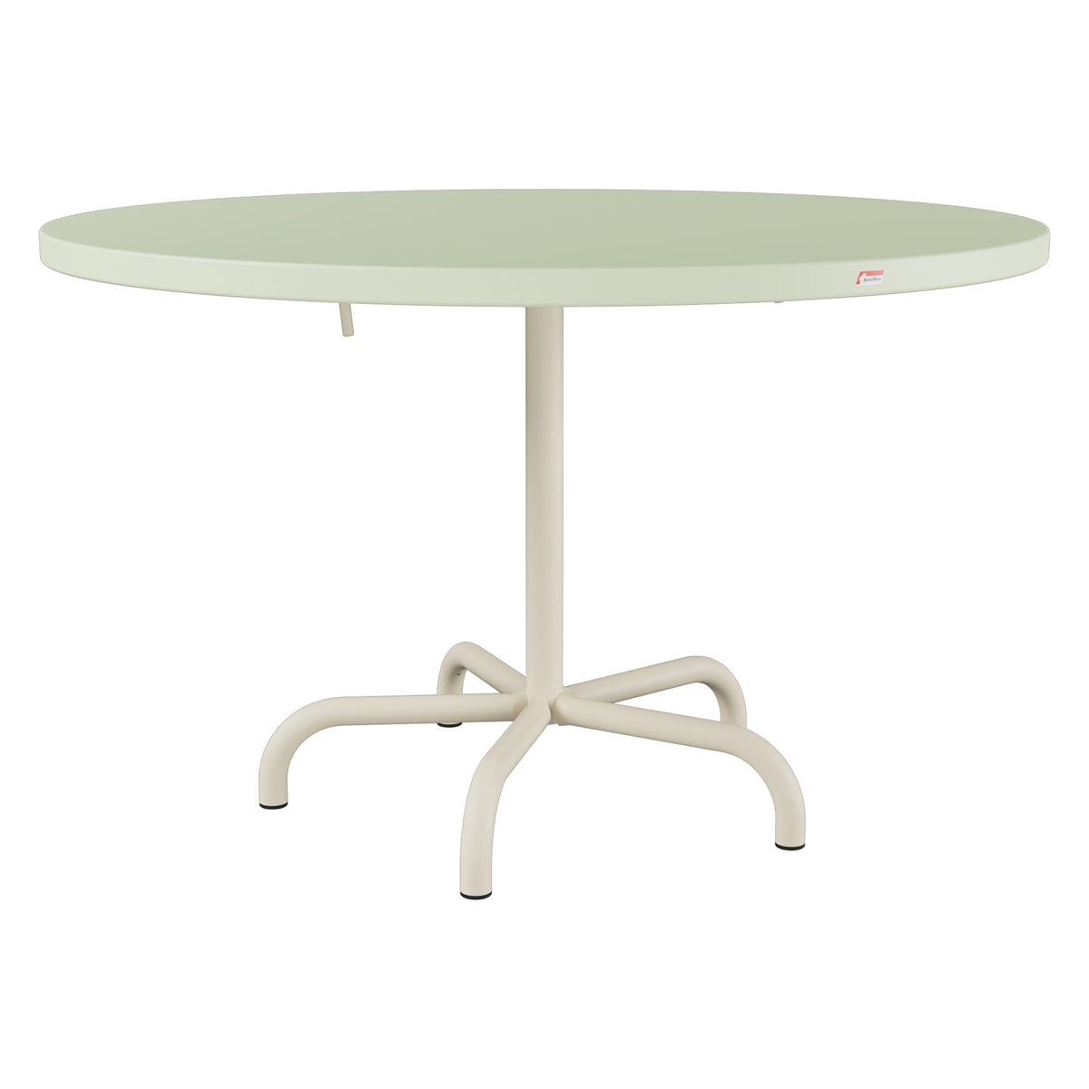 Schaffner Säntis Table repas rabattable Ø117cm – Vert Pastel 64 / Sable Pastel 15