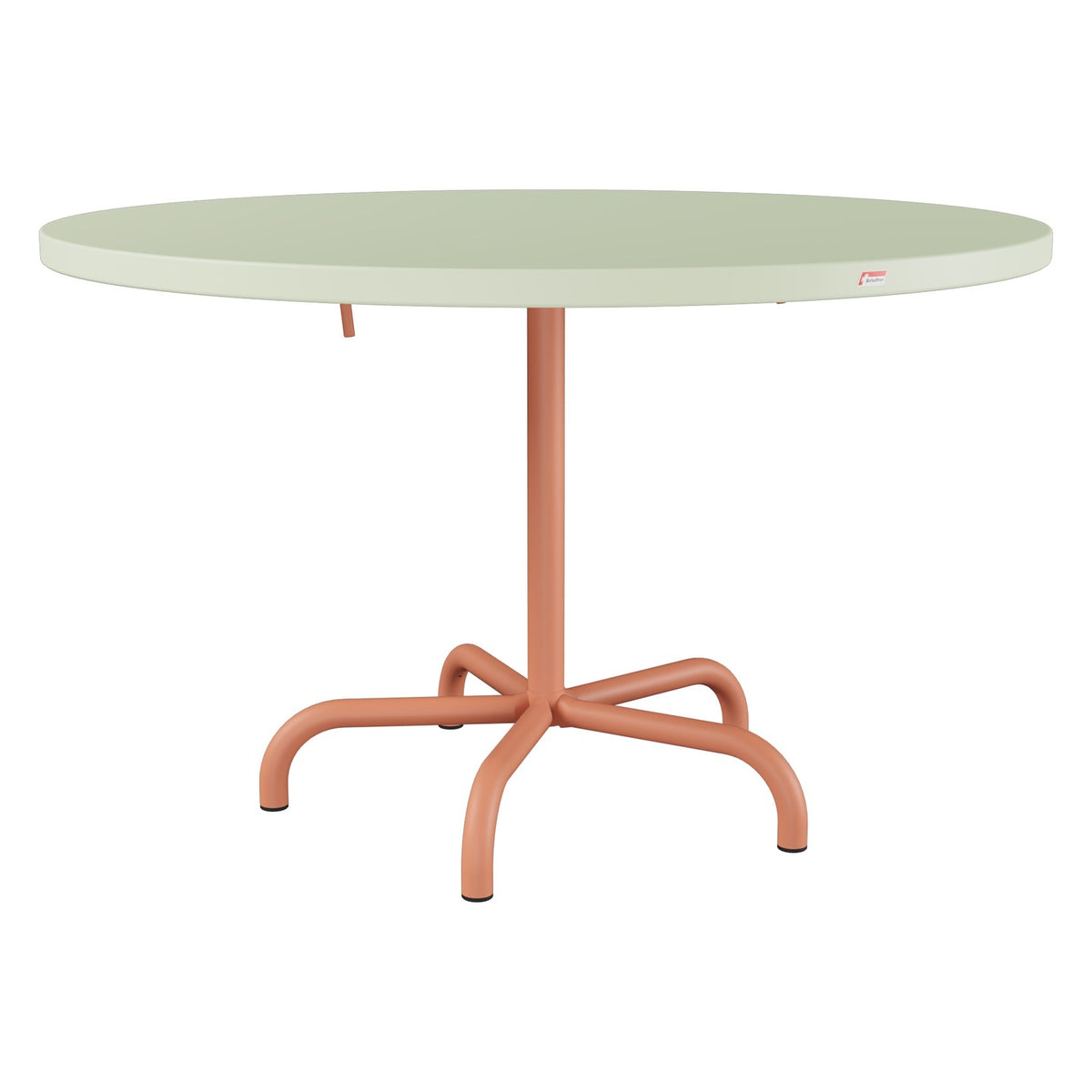 Schaffner Säntis Table repas rabattable Ø117cm – Vert Pastel 64 / Terracotta 84