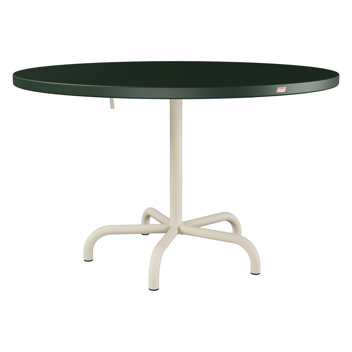 Schaffner Säntis Table repas rabattable Ø117cm – Vert Sapin 66 / Sable Pastel 15