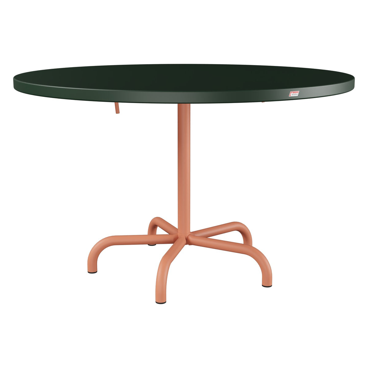 Schaffner Säntis Table repas rabattable Ø117cm – Vert Sapin 66 / Terracotta 84