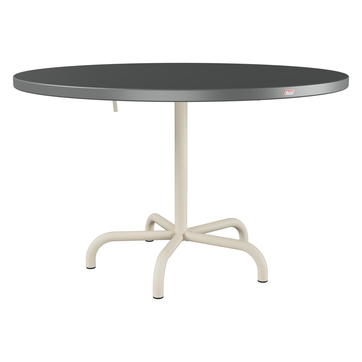 Schaffner Säntis Table repas rabattable Ø117cm – Graphite 73 / Sable Pastel 15