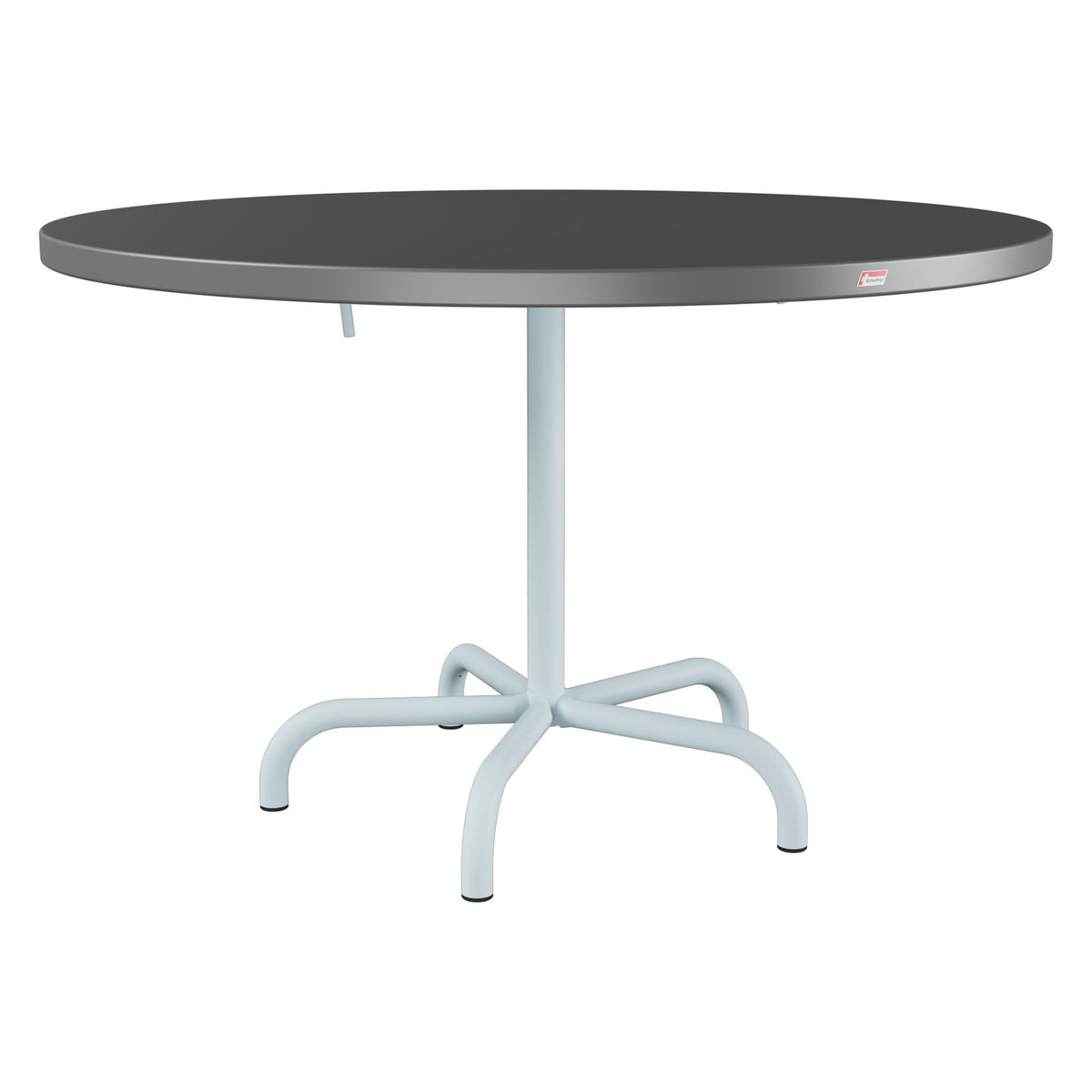 Schaffner Säntis Table repas rabattable Ø117cm – Graphite 73 / Bleu Pastel 51