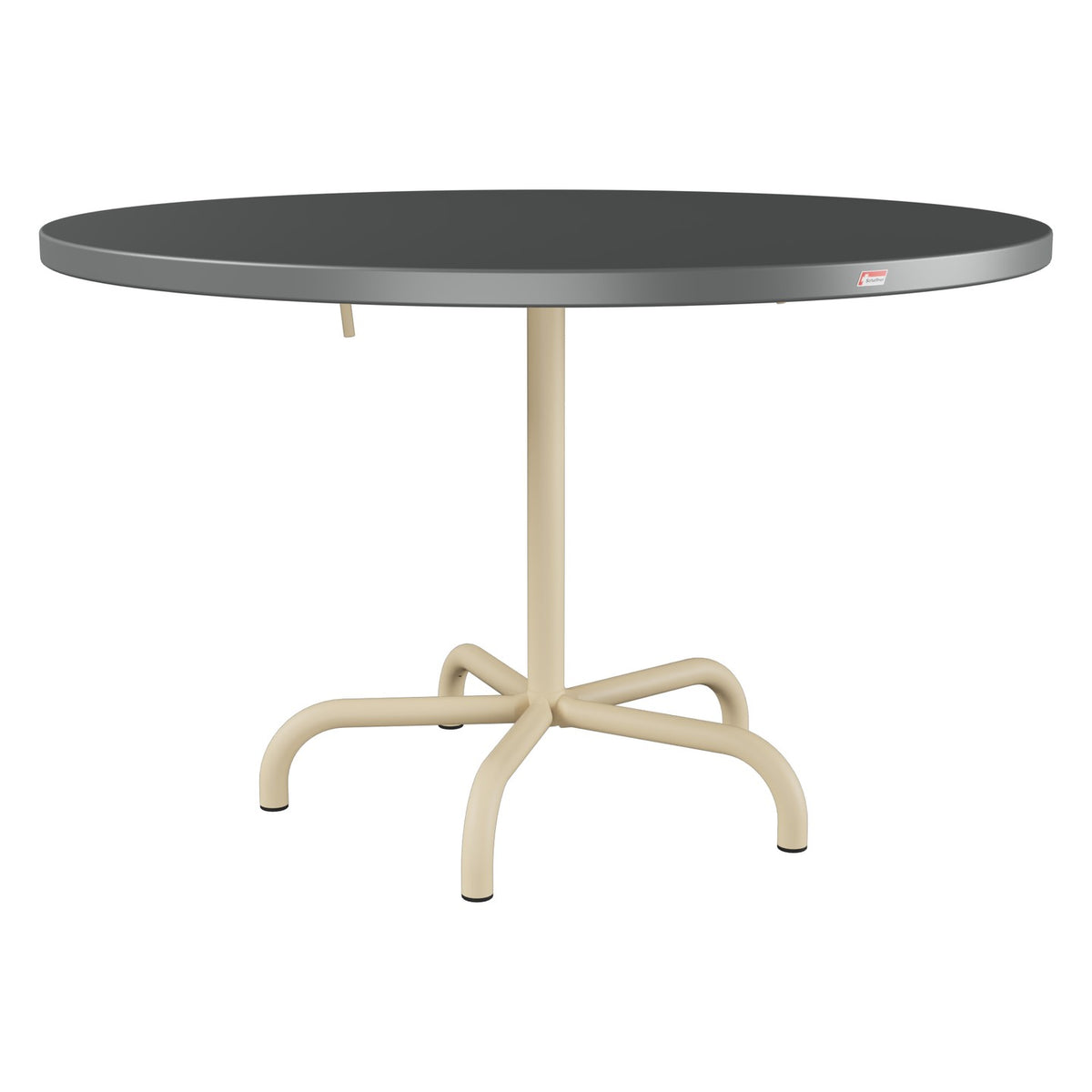 Schaffner Säntis Table repas rabattable Ø117cm – Graphite 73 / Marron Pastel 83