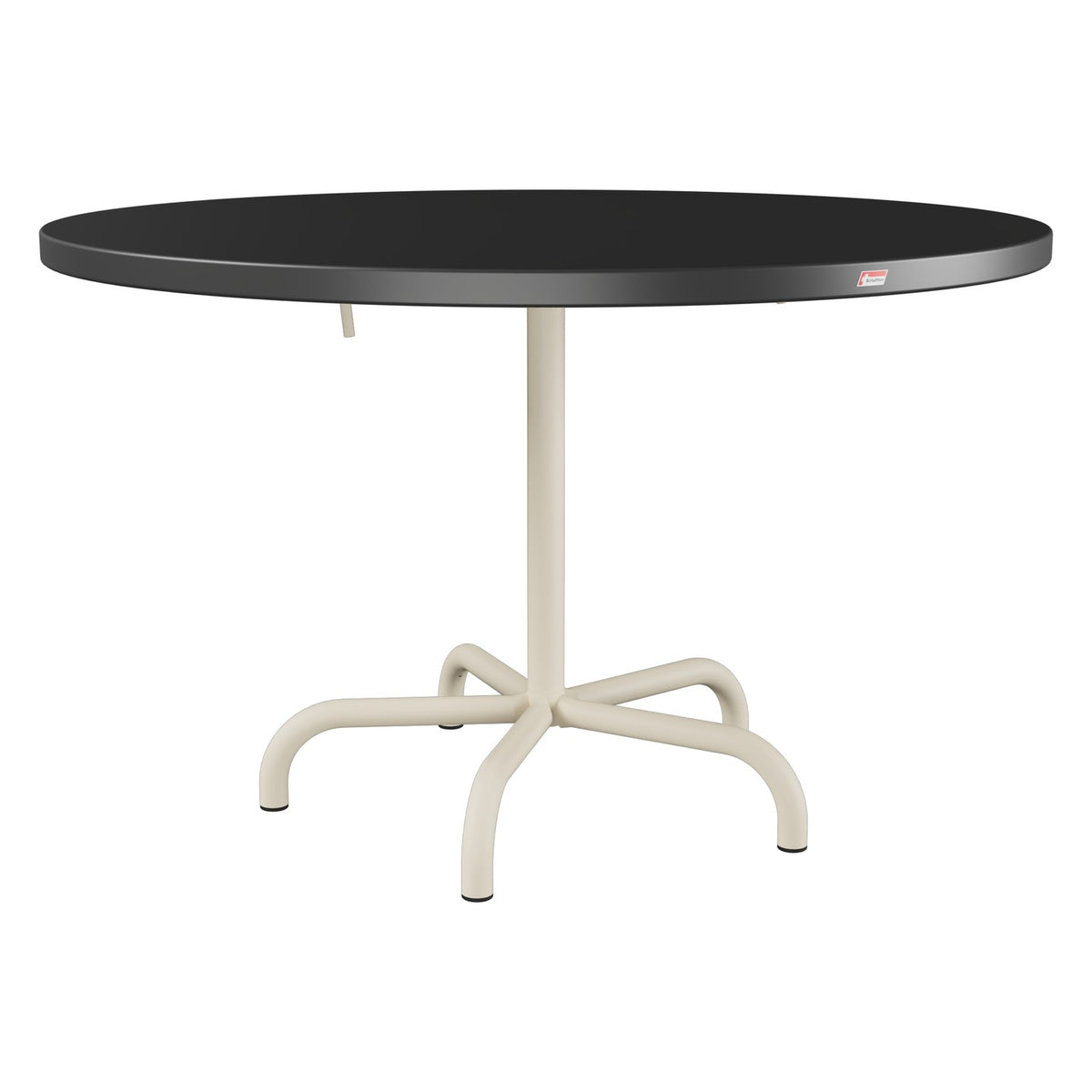 Schaffner Säntis Table repas rabattable Ø117cm – Anthracite 77 / Sable Pastel 15