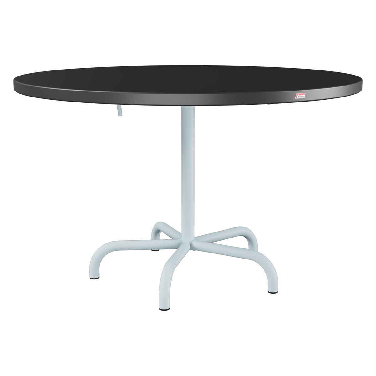 Schaffner Säntis Table repas rabattable Ø117cm – Anthracite 77 / Bleu Pastel 51