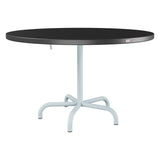 Schaffner Säntis Table repas rabattable Ø117cm – Anthracite 77 / Bleu Pastel 51