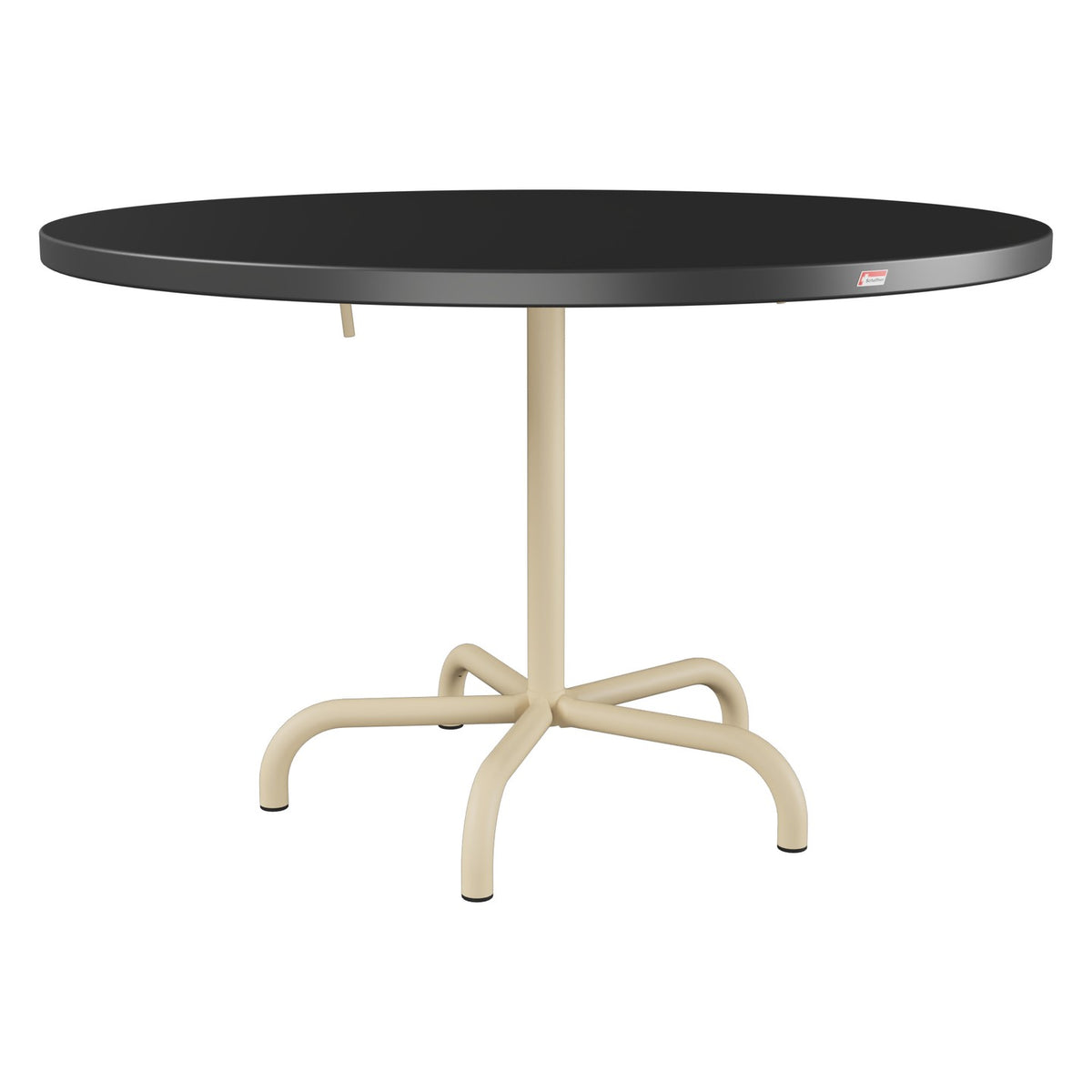 Schaffner Säntis Table repas rabattable Ø117cm – Anthracite 77 / Marron Pastel 83