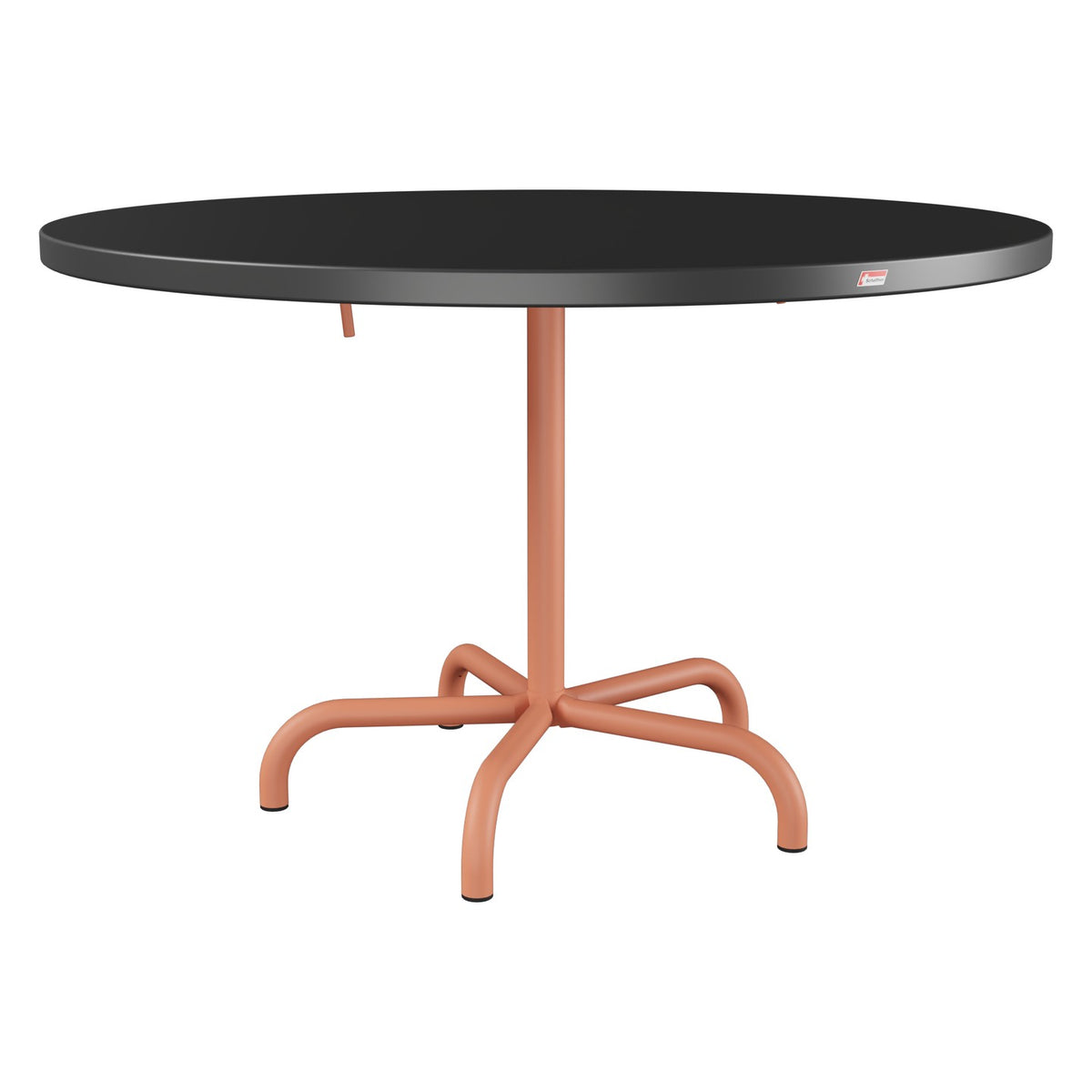 Schaffner Säntis Table repas rabattable Ø117cm – Anthracite 77 / Terracotta 84